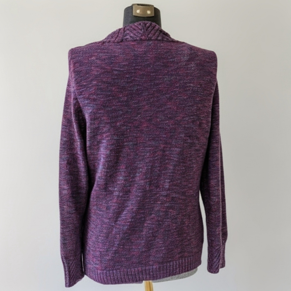 Laura Scott Purple Multi-Tone V-Neck Sweater Size L - Picture 2 of 7